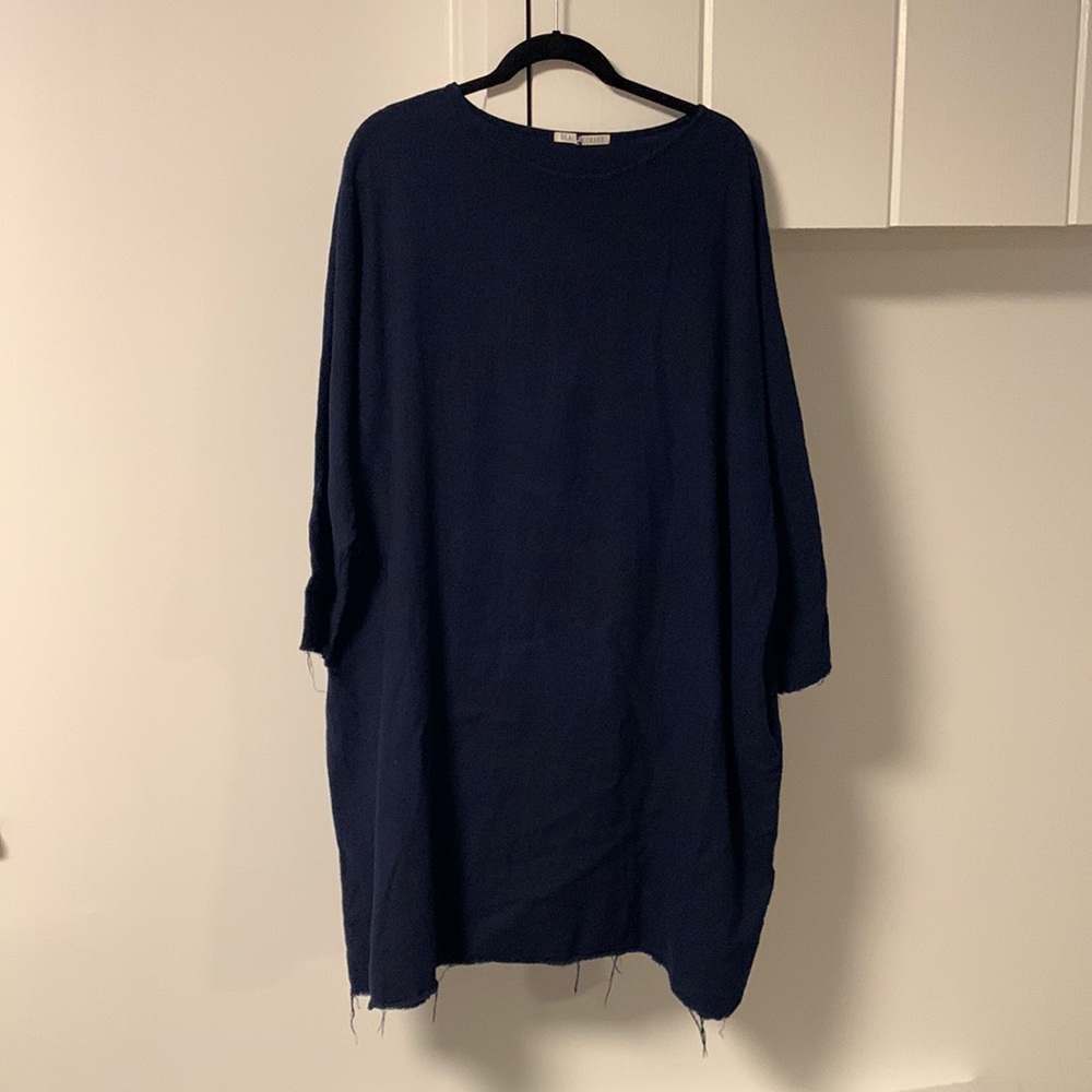 Black Crane, 100% cotton, Raw hem dress